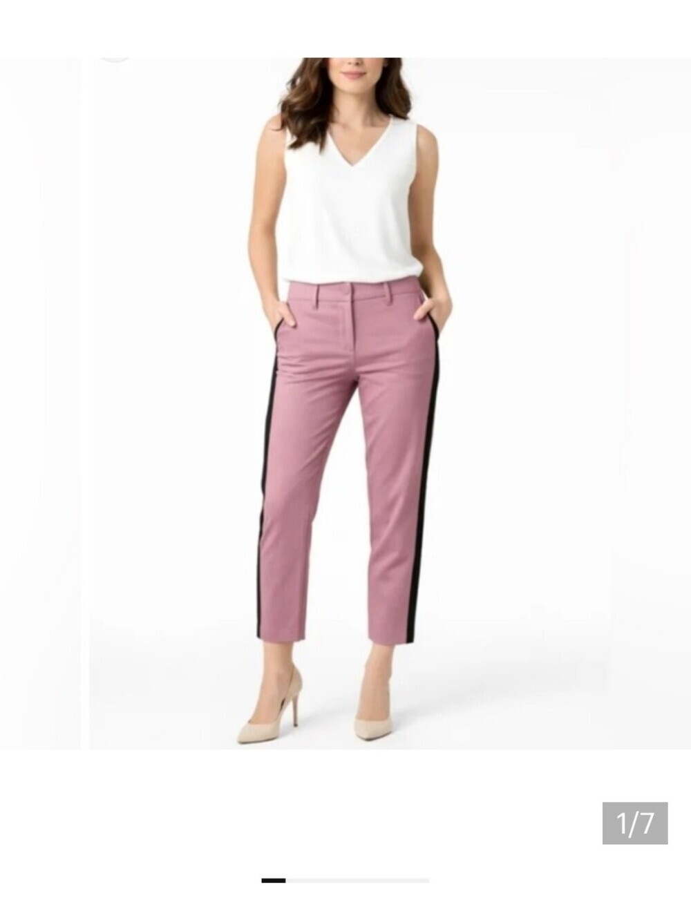 NWT Wildfang Mauve Side Stripe Ankle Pants Size 8 | Androgynous Career Chic